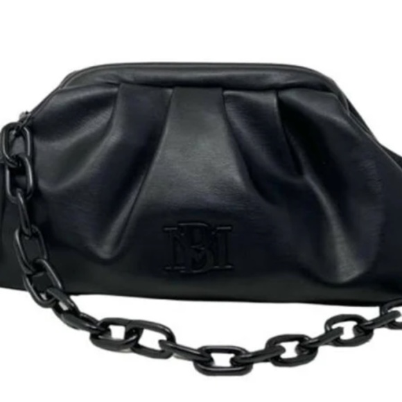 Badgley Mischka Handbags - Badgley Mischka Vegan Leather Wrapped Frame Clutch